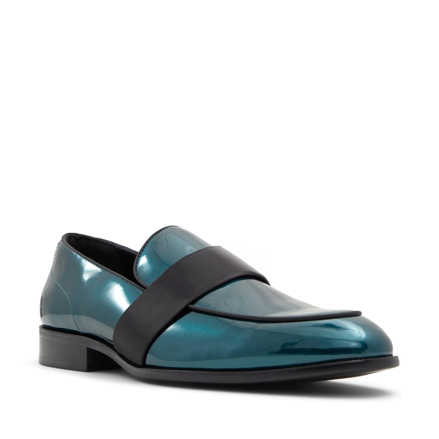 Turquoise Black Strap Loafers