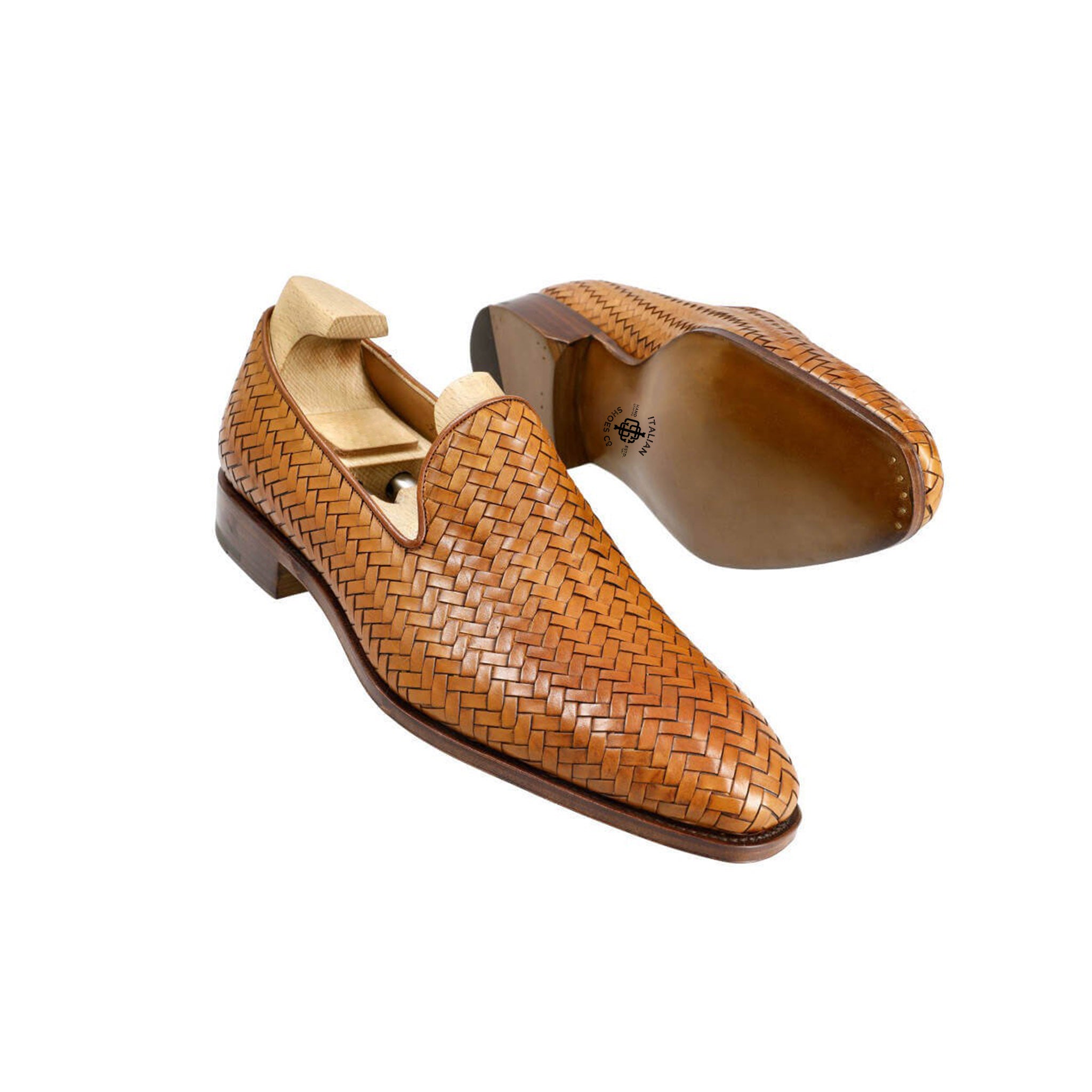 Tanned Braided Slip-In Shoes