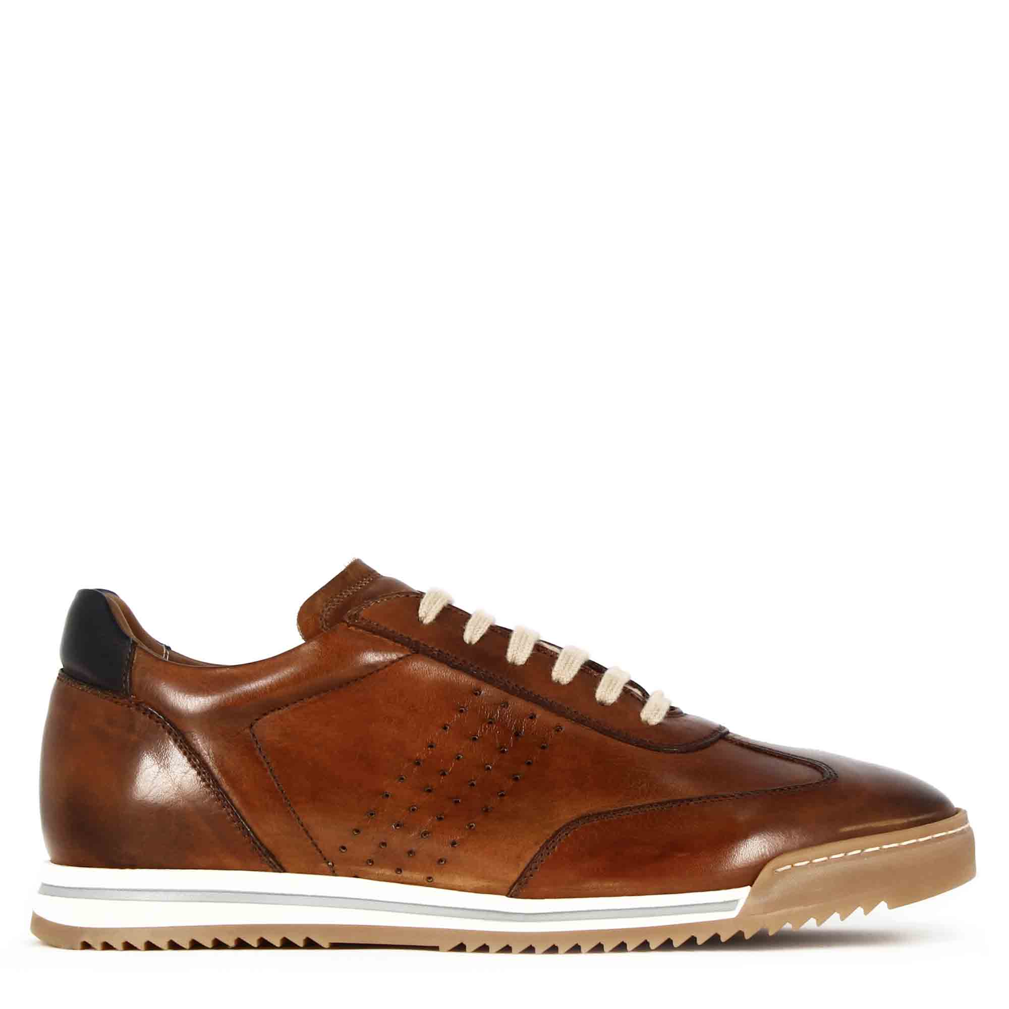 Light Brown Leather Casual Sneaker