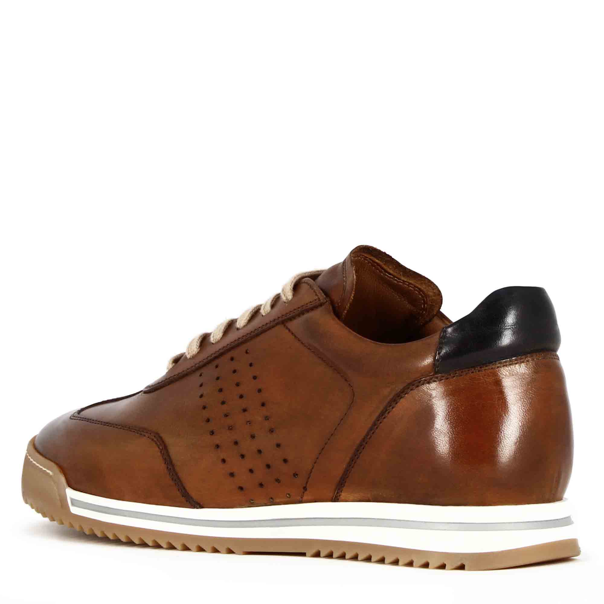 Light Brown Leather Casual Sneaker
