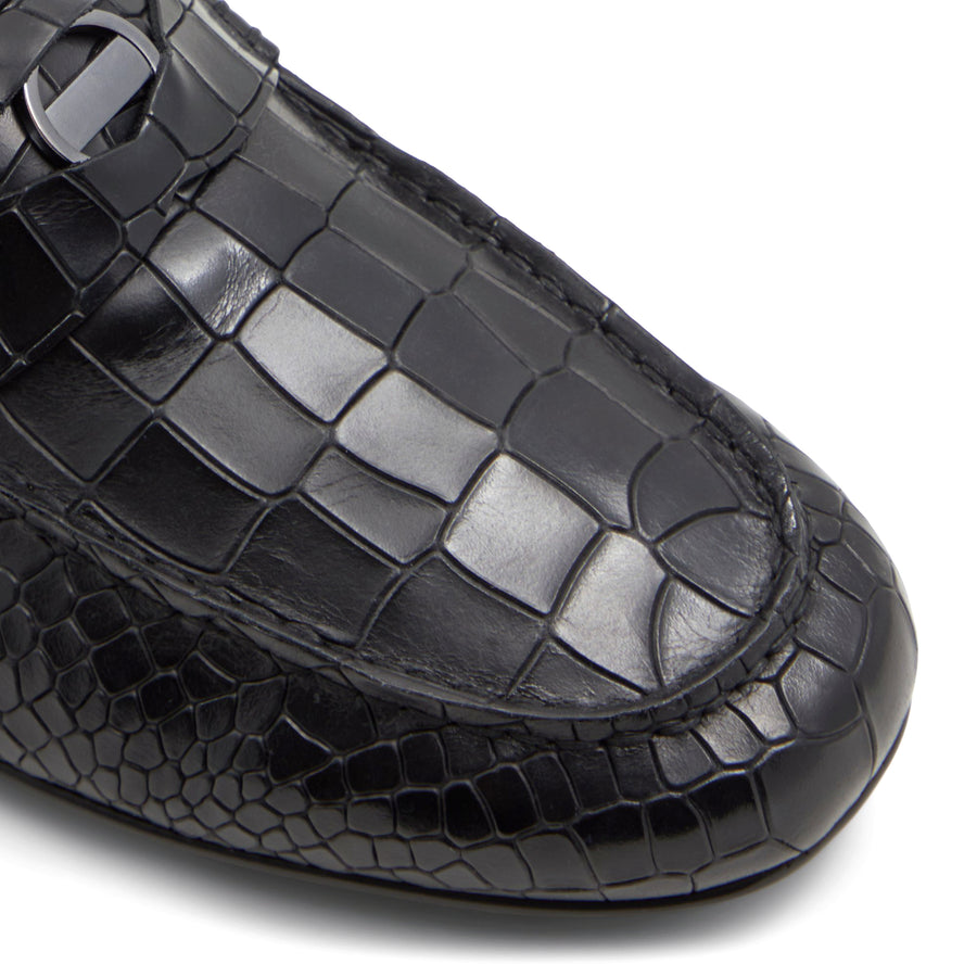 Croco X Pythan Textured Leather Loafers