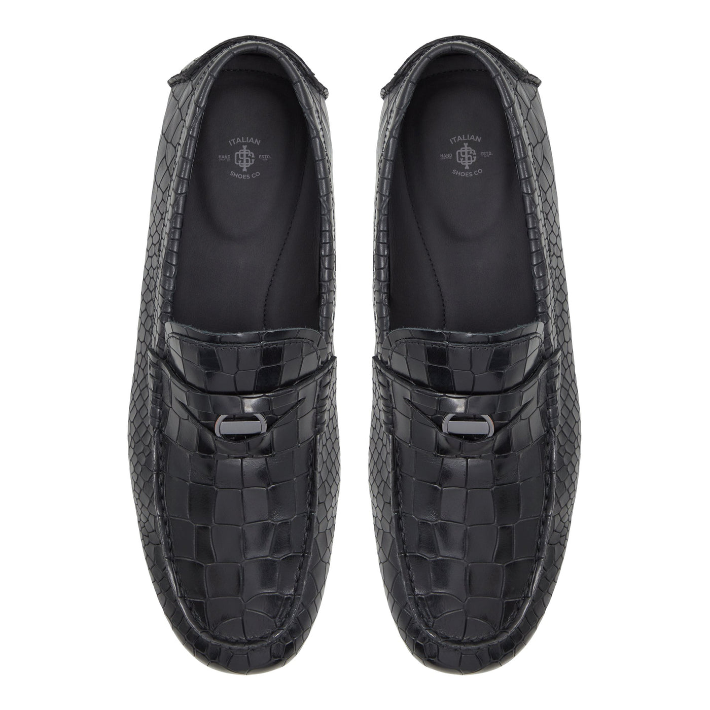 Croco X Pythan Textured Leather Loafers