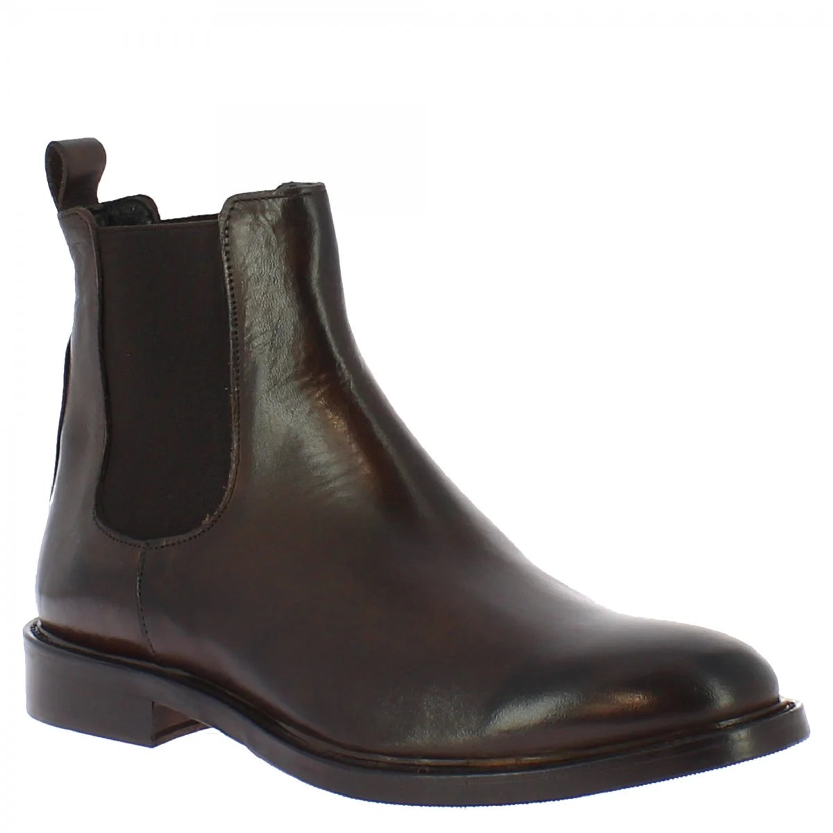 Brown leather handmade ankle boots