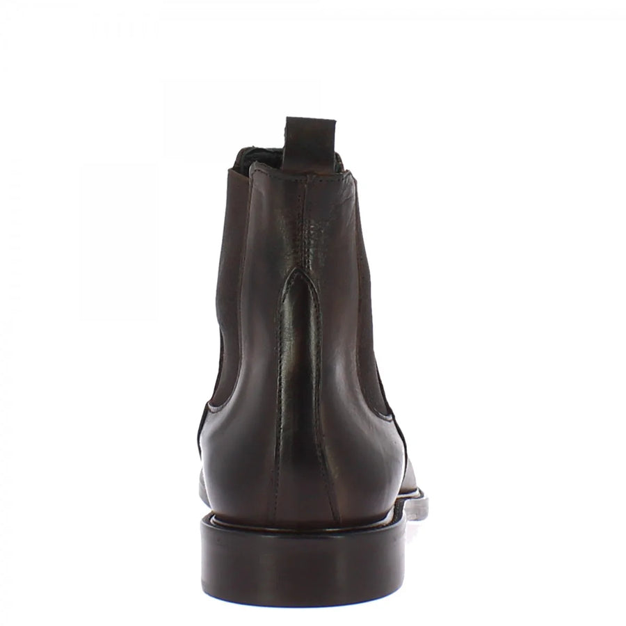 Brown leather handmade ankle boots