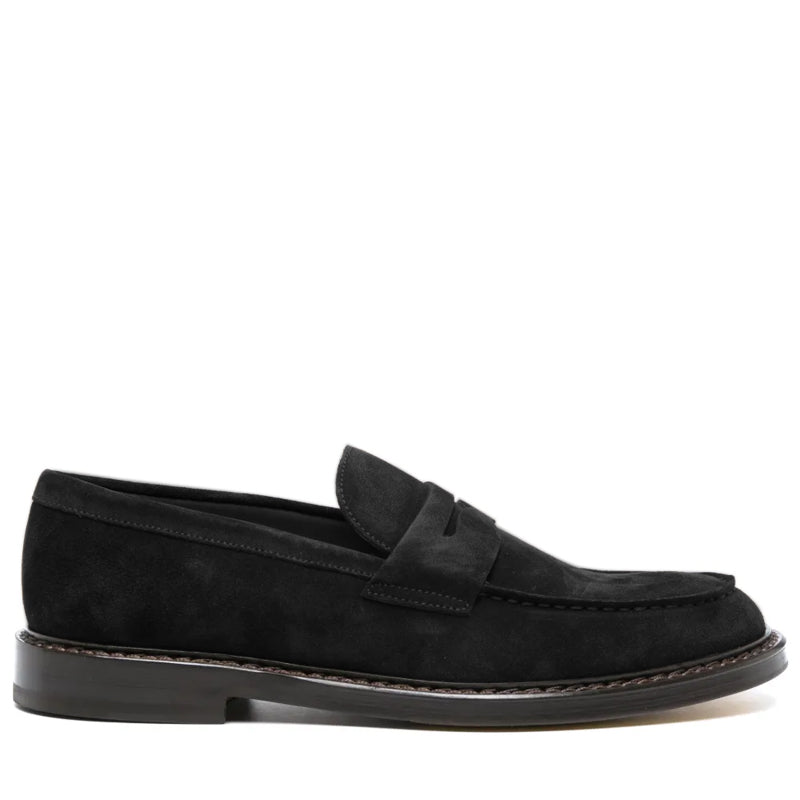 Classic Suede Leather Black Loafer For Men