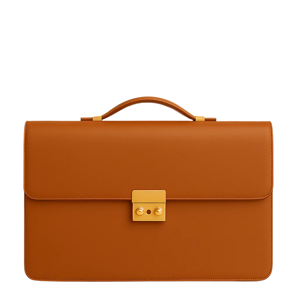Men s Double Compartment Classy Tan Briefcase
