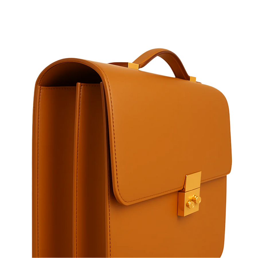 Men s Double Compartment Classy Tan Briefcase