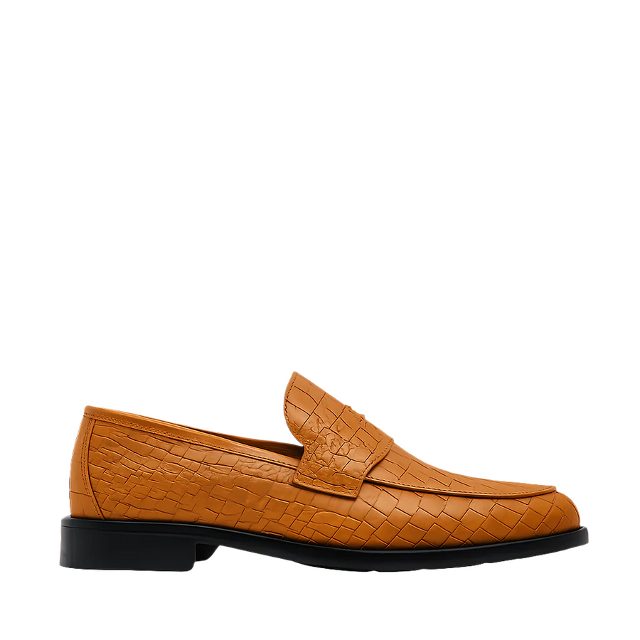 Croco Leather Printed Loafer Brown