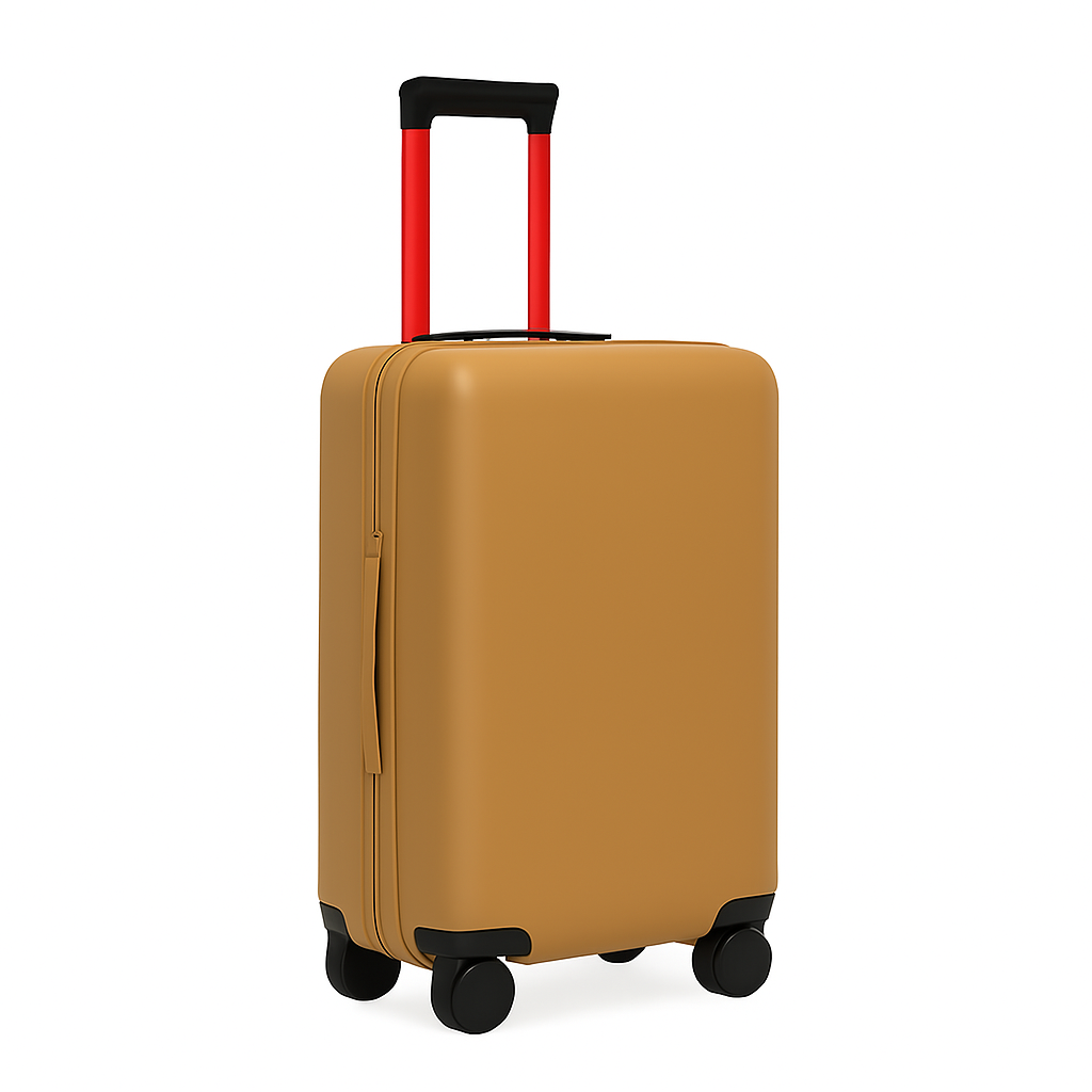 Luxury Wide Tan Trolley Luggage Bag