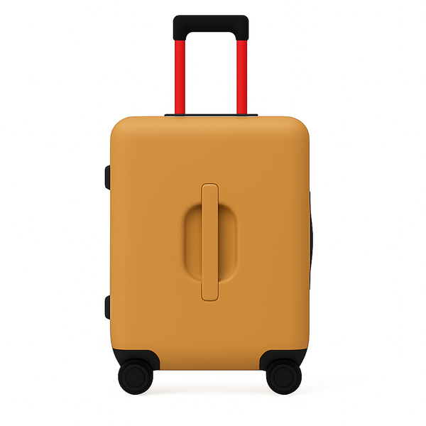 Luxury Wide Tan Trolley Luggage Bag