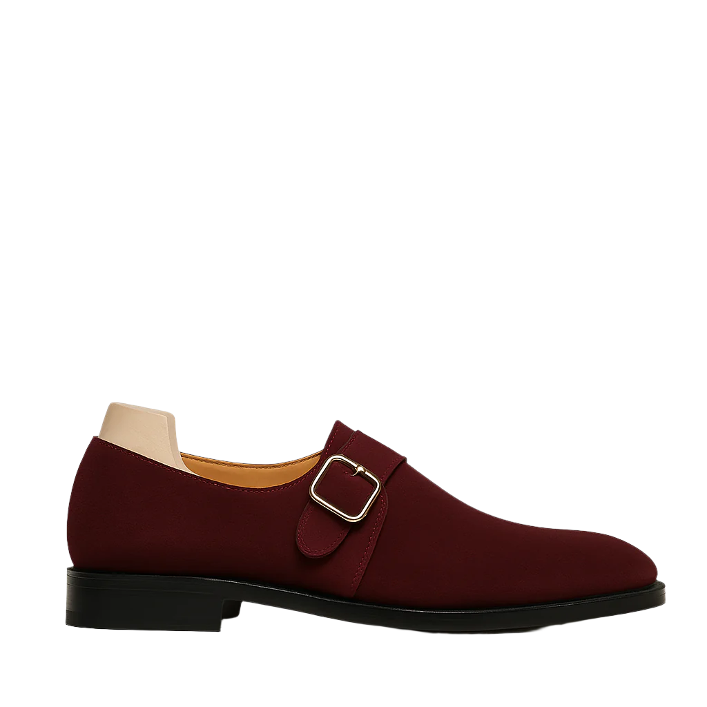 Men's Handcrafted Suede Single-Strap Monk Shoe