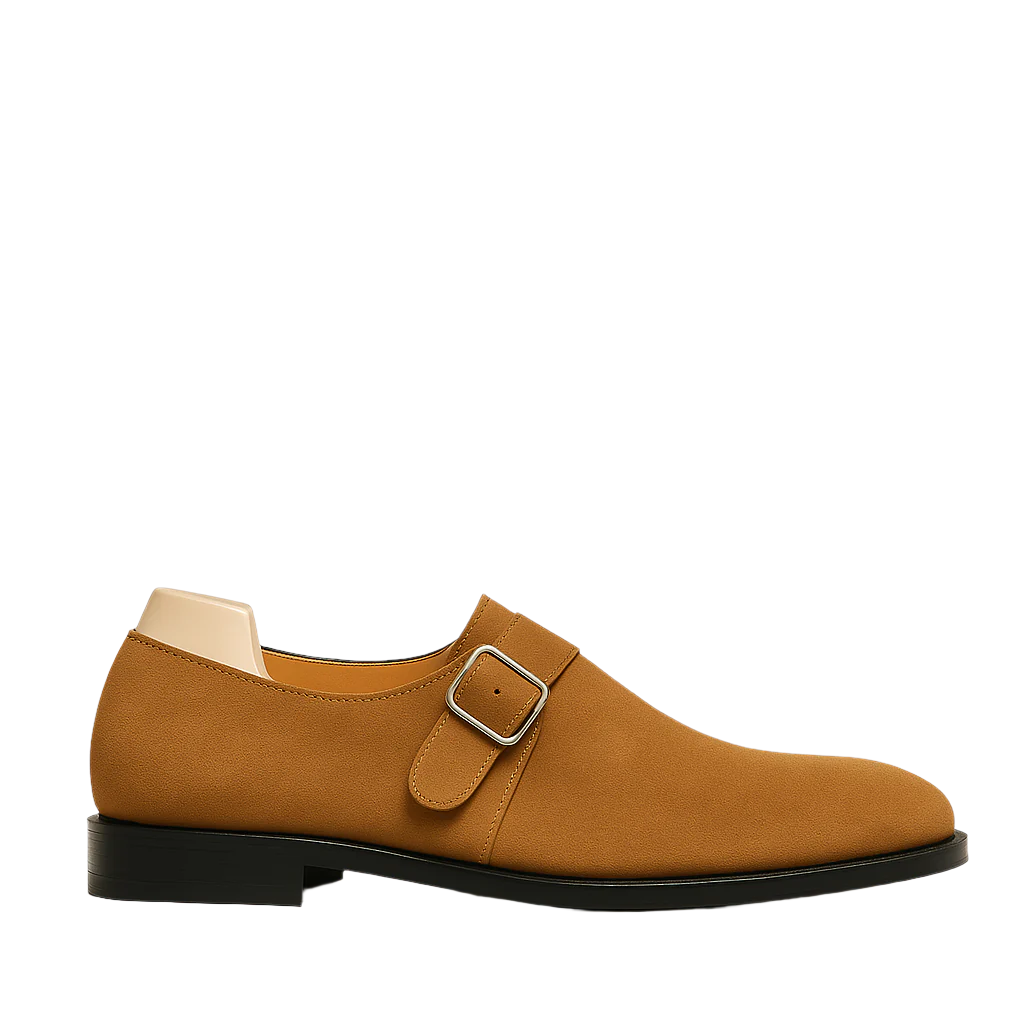 Men's Handcrafted Suede Single-Strap Monk Shoe