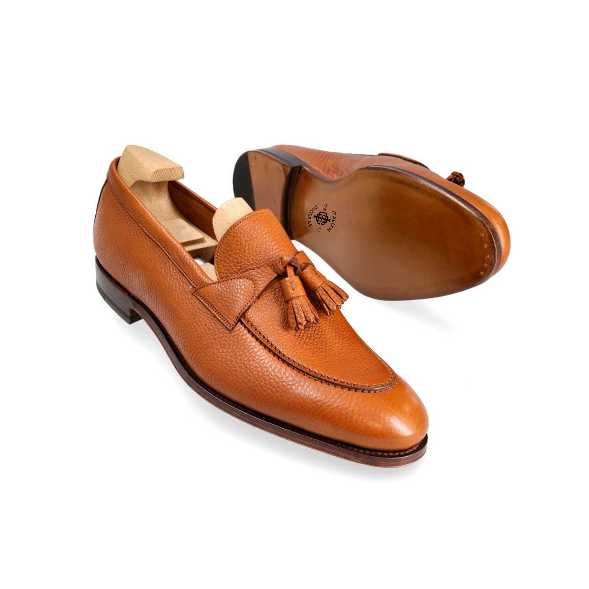 Tan Preandre Tassel Loafers