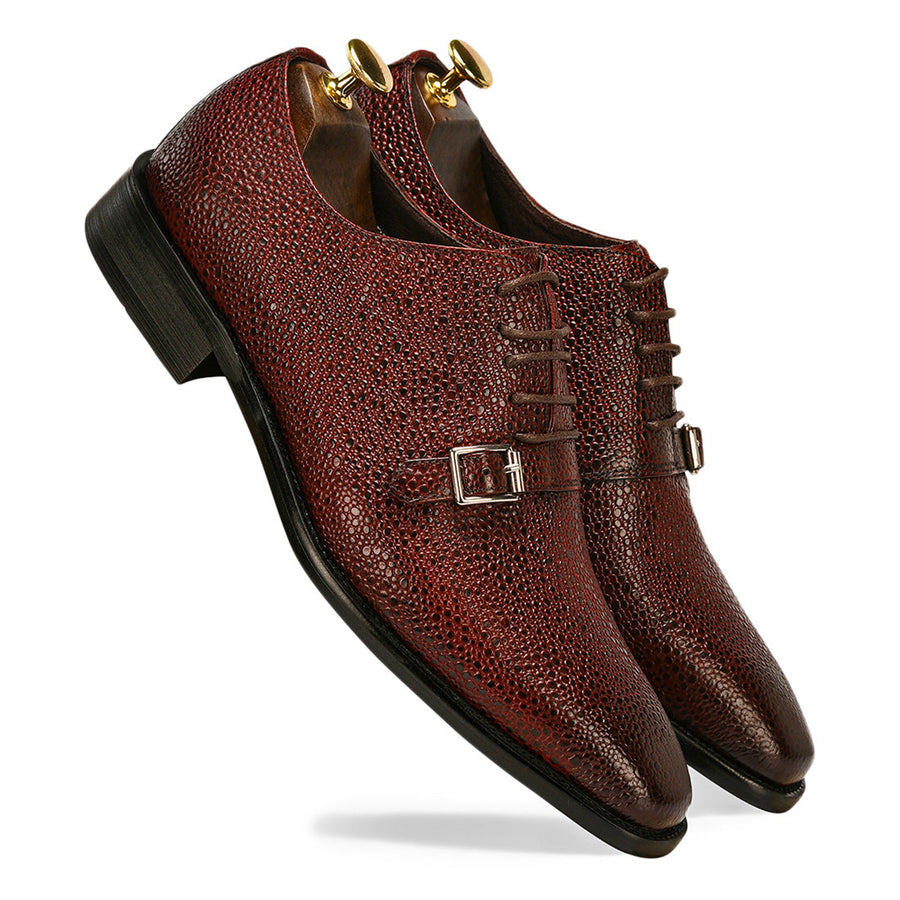 Stingray Leather Oxford Wine Shoes