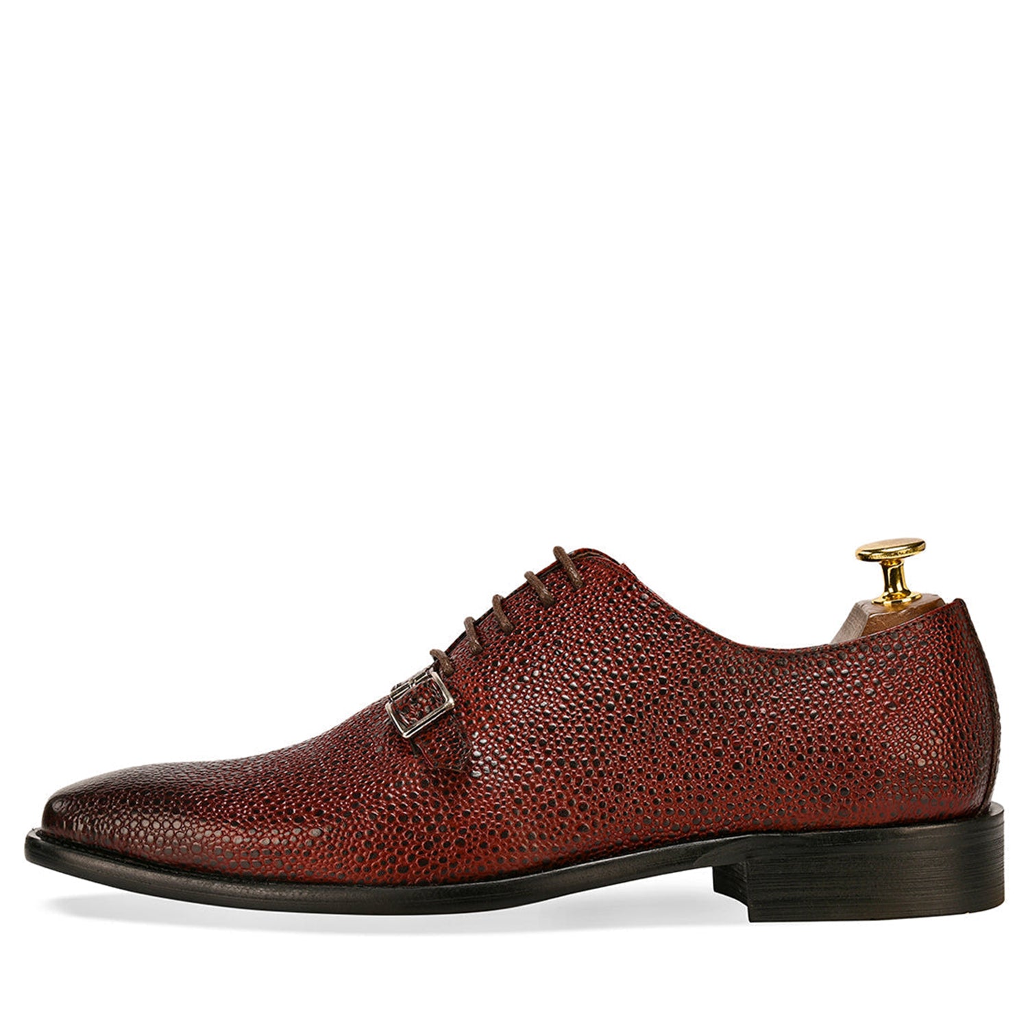 Stingray Leather Oxford Wine Shoes