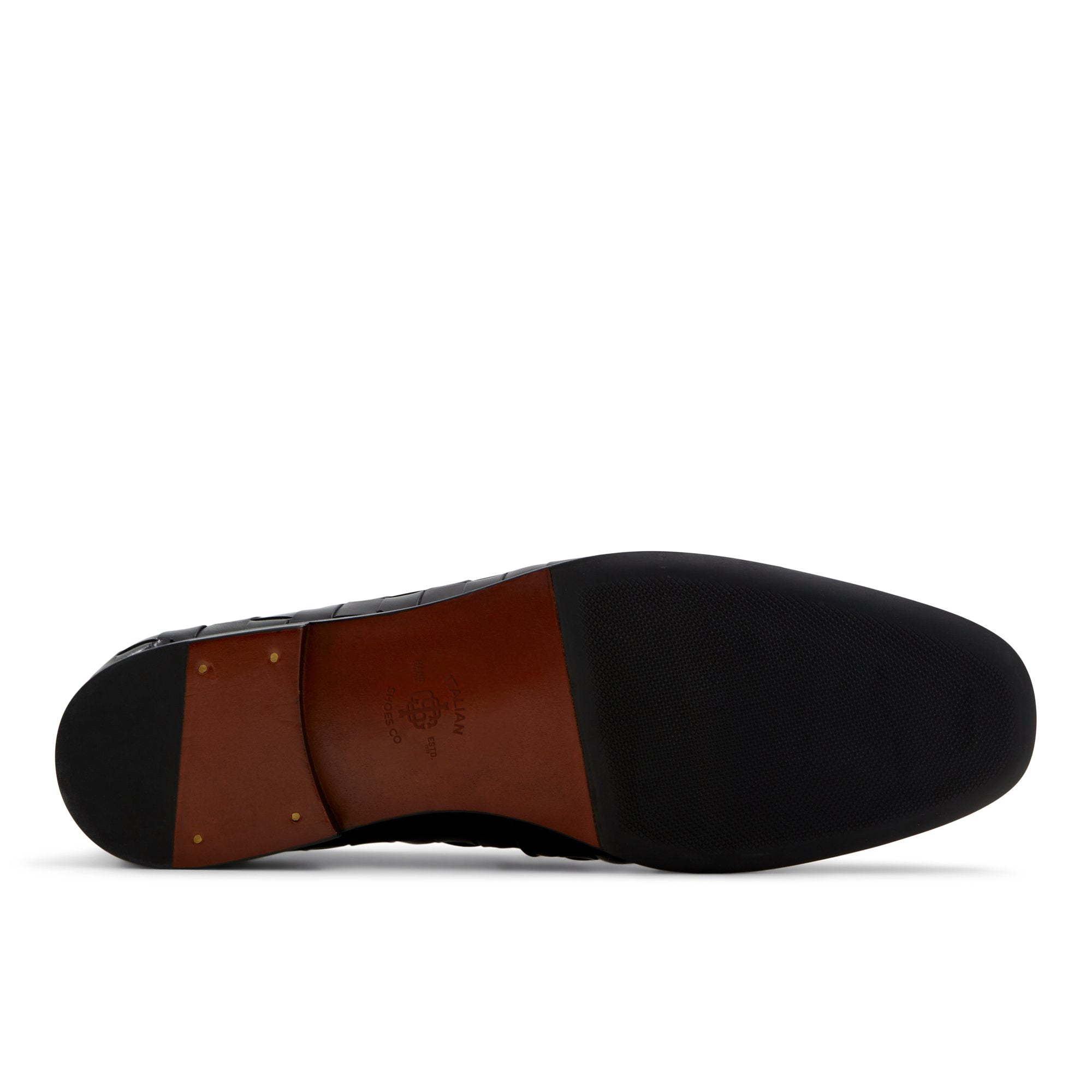 Black Braided Leather Loafers