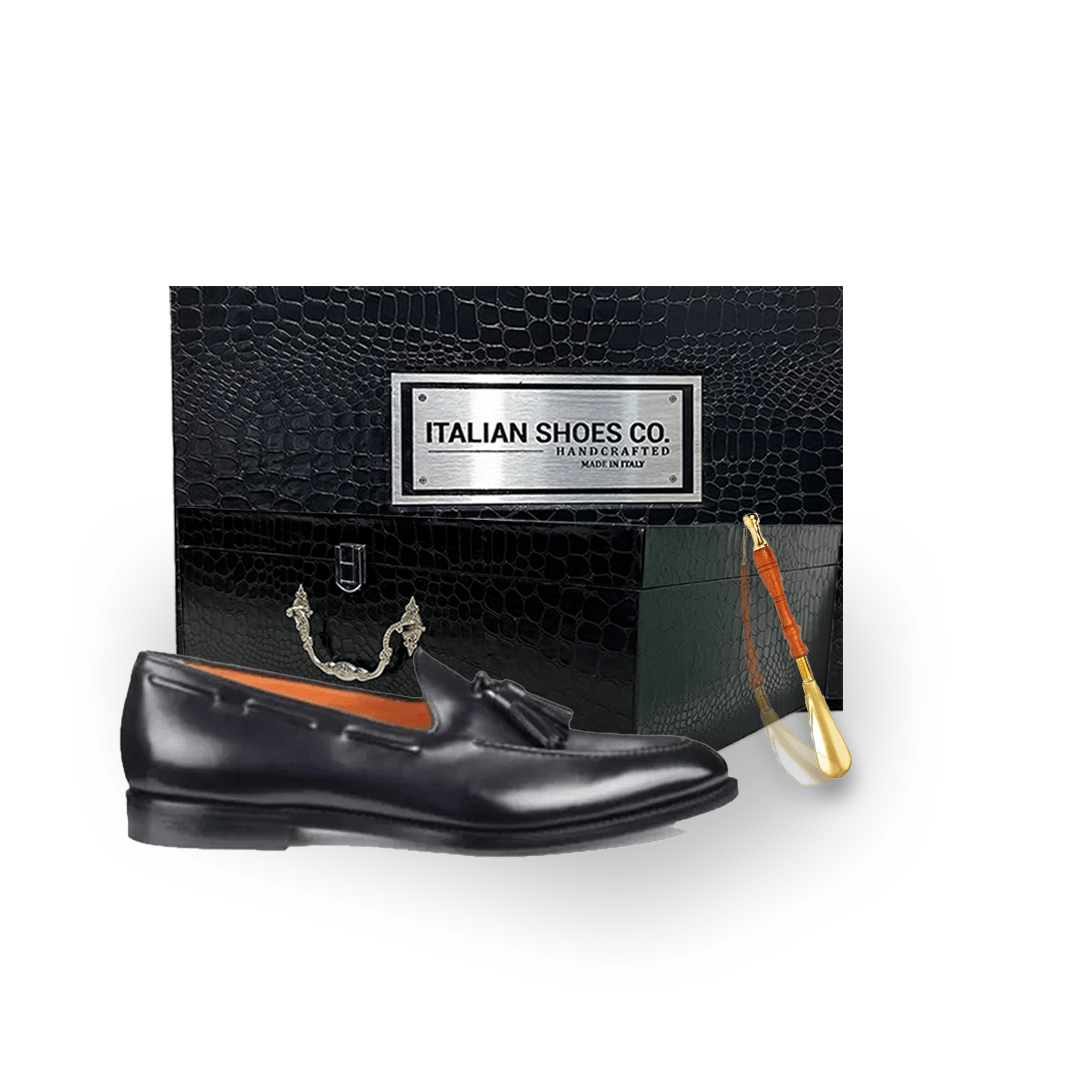 Tassel Black Leather Loafer