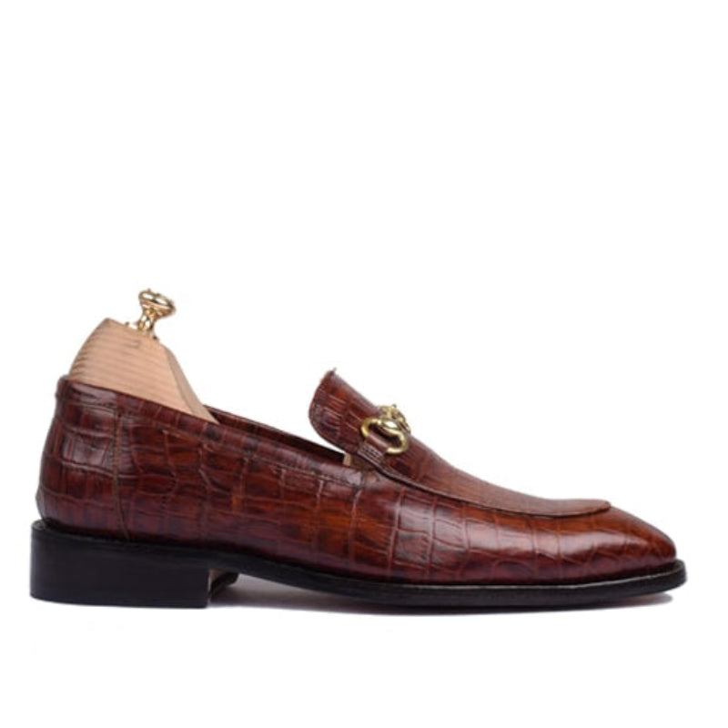 Embossed Leather Penny Loafer