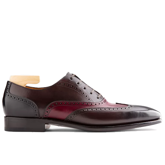 Oxford Bordeaux Black Leather Shoes 549