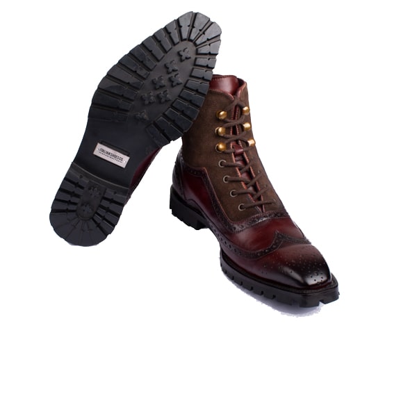 Wingtip High Ankle Burgundy Boots