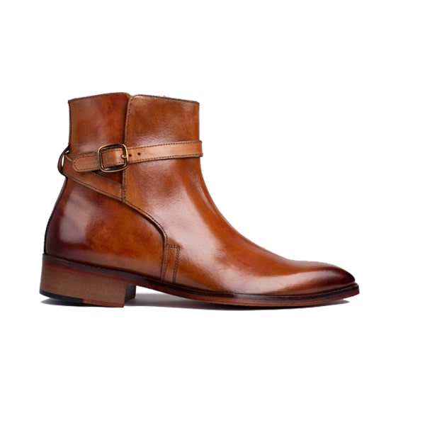 Classy Light Brown Leather Boots 7/41 / Brown / Rubber