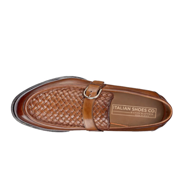 Single Buckle Light Brown Leather Hand Crafted Loafer