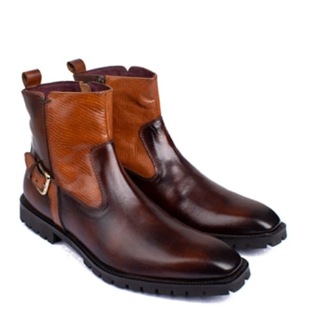 Classic High Ankle Boots Dark Brown shoes | luxury shoes for men