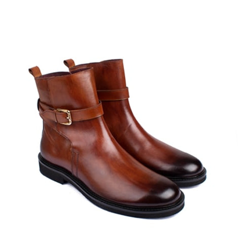 Classic High Ankle Boots In Brown Shoes | Italian leather shoes