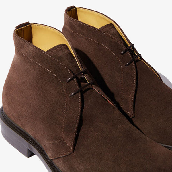 Derby Chukka Boot In Brown Suede Leather