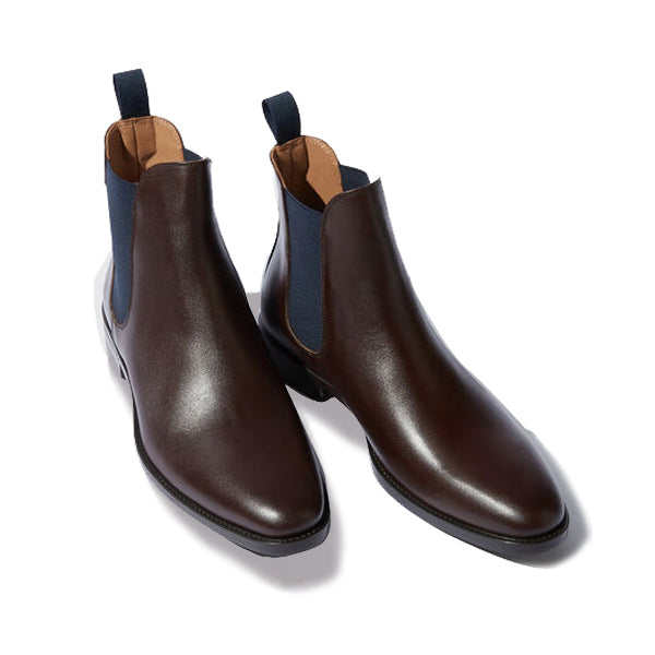 Classic Chelsea Round Toe Dark Brown Leather Boots