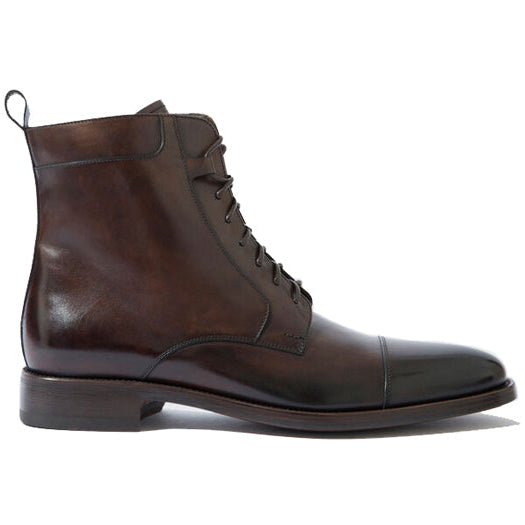 Derby Classy Brown Leather High Ankle Boots 675