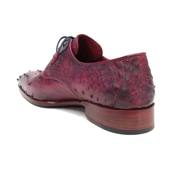 Derby Blucher Genuine Dark Purple Leather Lace up Shoes