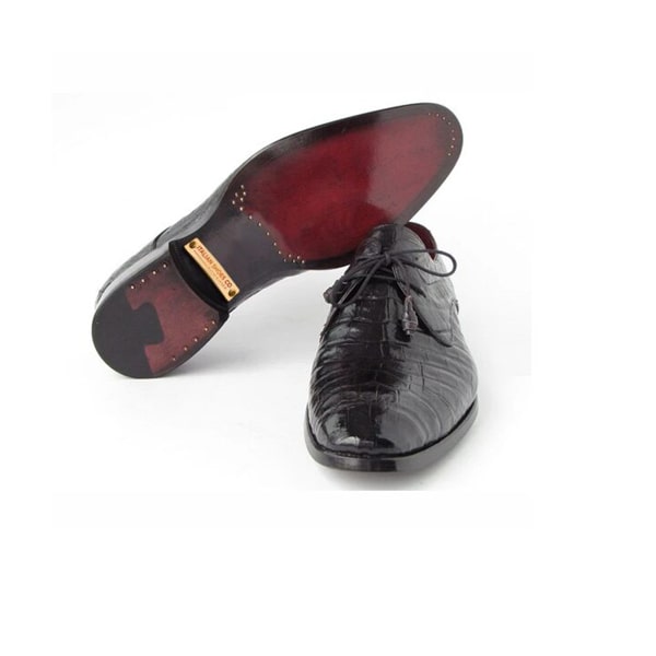 Derby Blucher Genuine Hand Polish Black Lace up Shoes