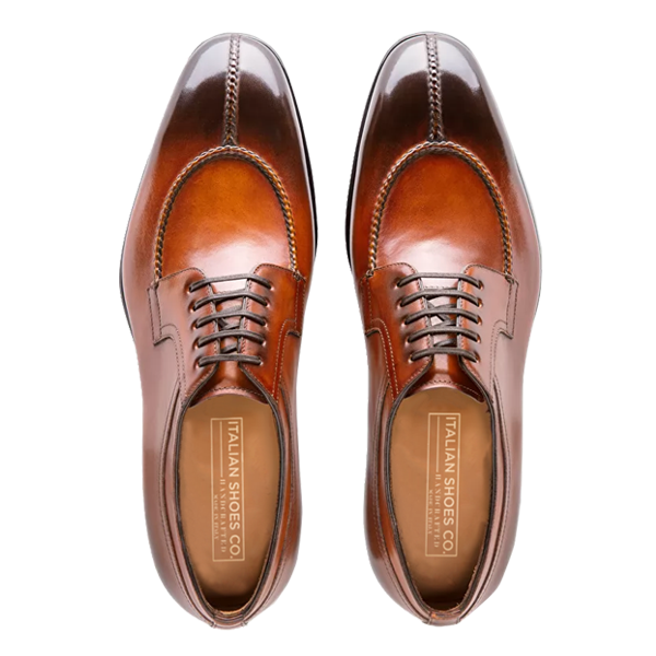 Derby Blucher Brown Leather Luxury Shoes India