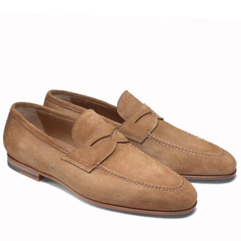 Suede Tan Loafer Slip-on Shoes