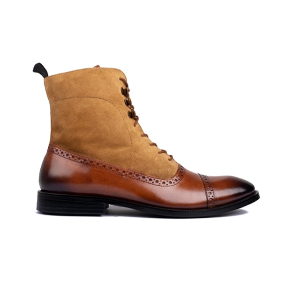Captoe Suede High Top Ankle Boots