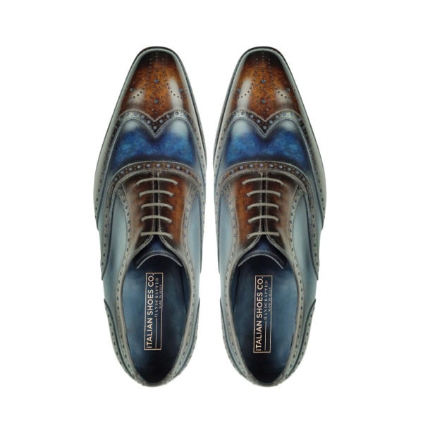 Wingtip Oxford dark brown Italian luxury men shoes