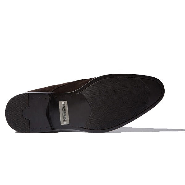 Derby Tan Color Brown Suede Leather High Ankle Boots