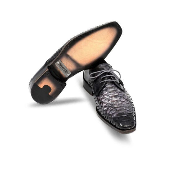 Grey Leather Hand Crafted Shoes