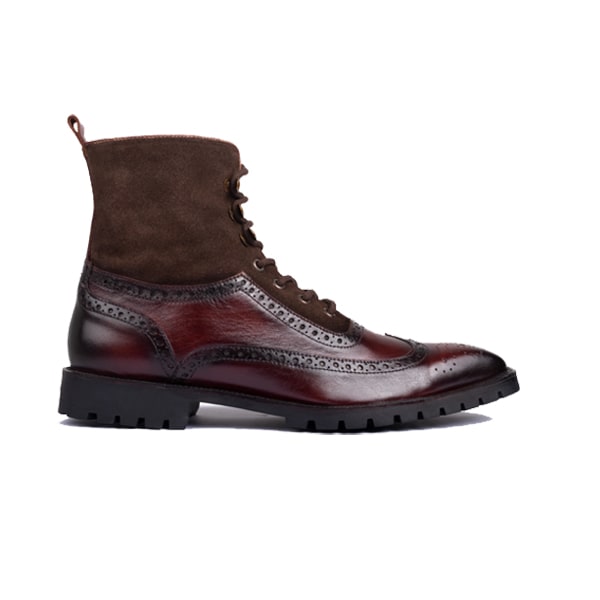 Wingtip High Ankle Burgundy Boots