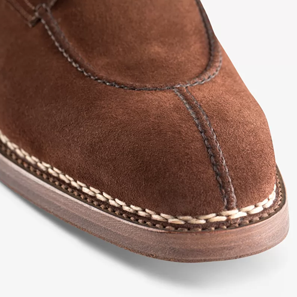 Derby Ankle Brown Suede Italian Leather Shoes For Man