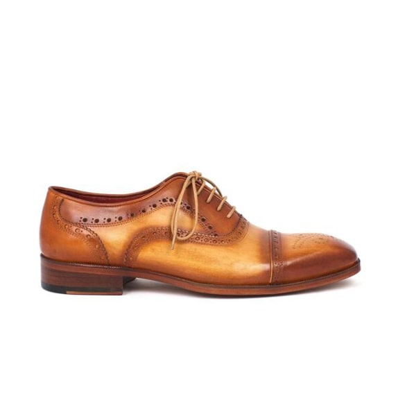 Captoe Formal Oxford Brown Leather Hand Crafted Shoes