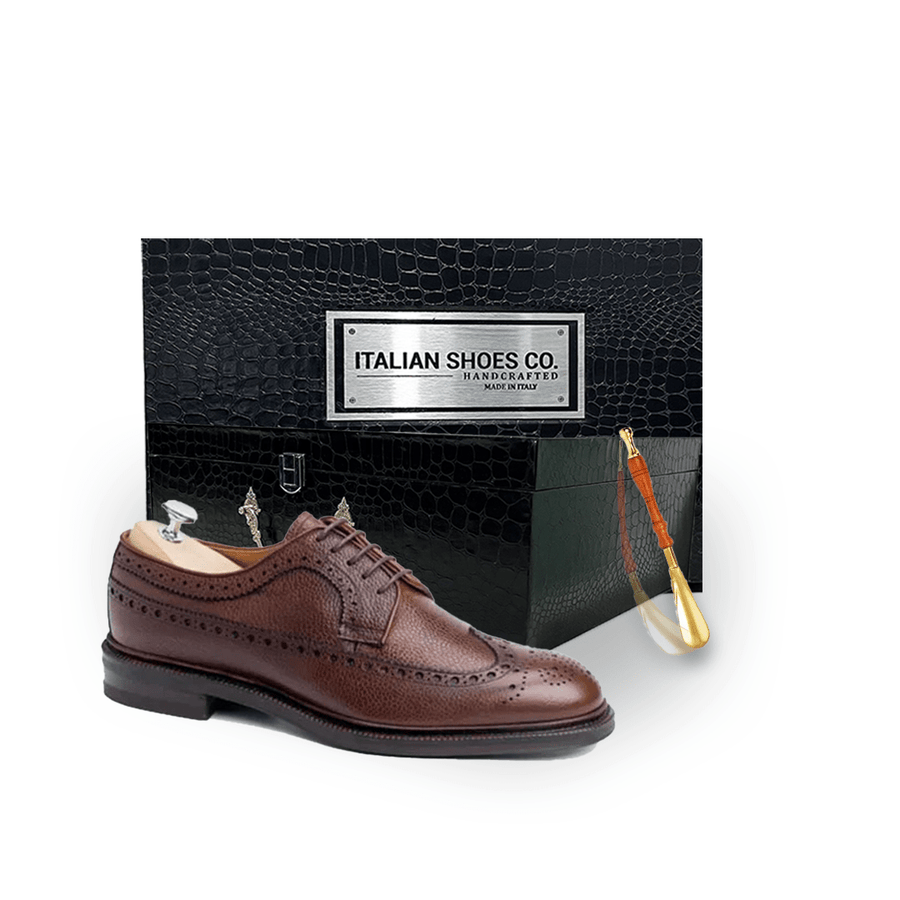 Wingtip Derby Leather Shoes