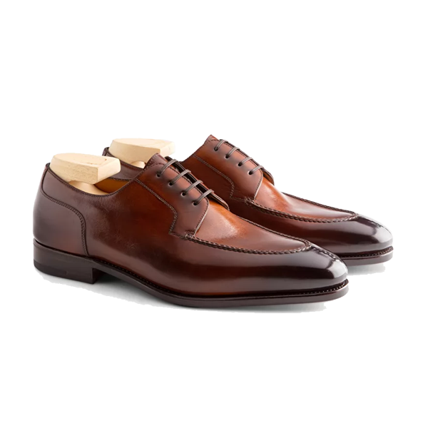 Derby Blucher Brown Pure Leather Shoes