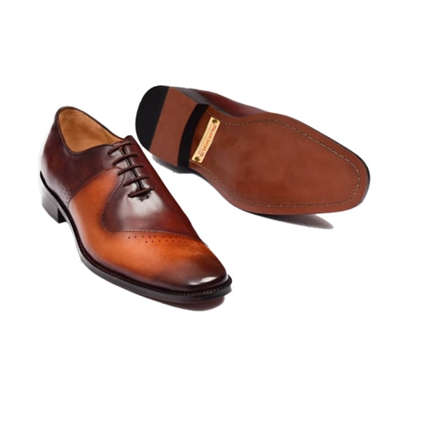 Two Tone Brown & Tan Lace up Oxford Shoes