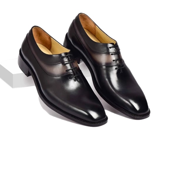Premium Black Leather Oxford with Soft Tan