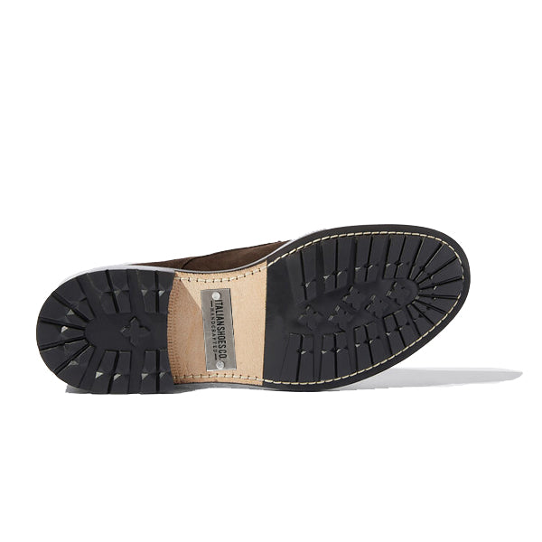 Derby High Ankle Dark Brown Colored Suede Leather Boots