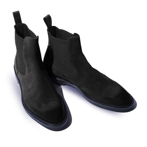 Black all suede Chelsea ankle boot. Handmade in Italy. Size 12/11/10/9/8/7 Chelsea Boot | Black Suede – Oliver Cabell main image 4