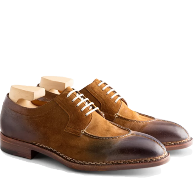 Men Suede Solid Leather Derby Shoes