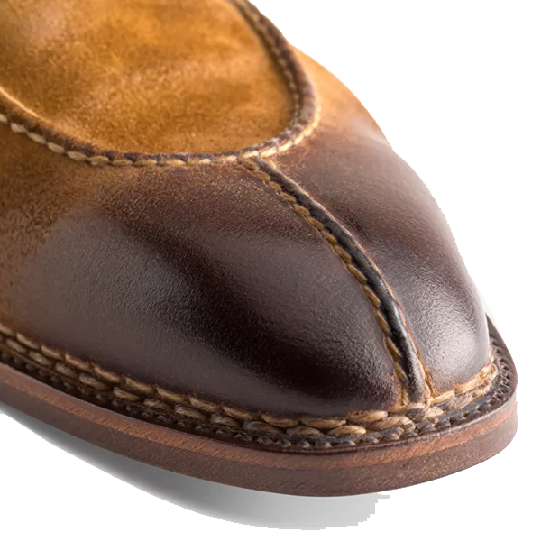 Derby Blucher Brown Suede Leather Man Shoes